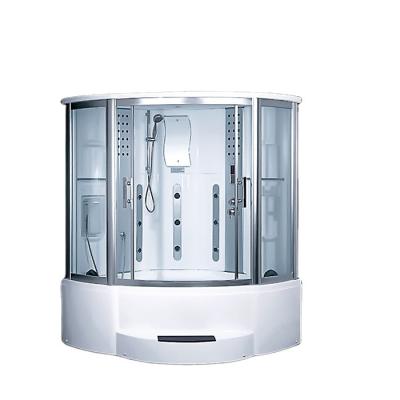 China K-7108B White Acrylic Steam Sauna Couples Steam Shower Room Sauna Wet Room Steamer With Lighting for sale