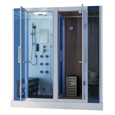 China Steam & Sauna K7009 White Aluminum Frame Wet Steam Room With Canadian Red Cedar Wood Sauna Room for sale