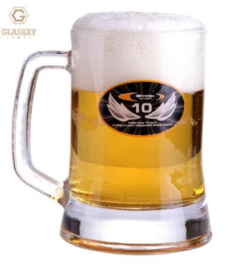 China Large Viable Drinking Glass Mug Beer Glassware Logo Milk Juice Glass Mug Custom Made With Handle for sale