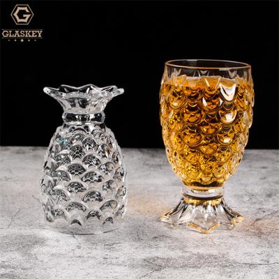 China 220Ml Modern Creative Outlined Pineapple Shaped Beer Glass Water Glass Cup Cocktail Cup Coffee Tea Mug for sale