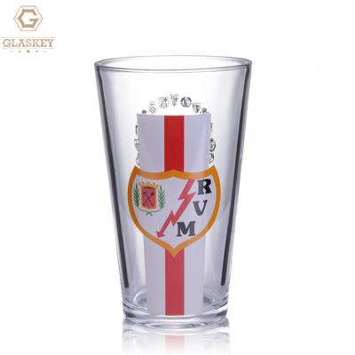 China 500ml Modern Custom Cure Baked Flowers Silk Screen Logo Cola Cup Beer Glass Water Tumbler for sale