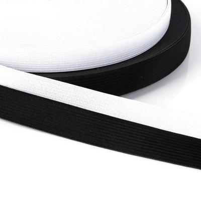 China Black Trim 0.6-5cm Workable White Elastic Band Spandex Waistband Sewing/Rubber Clothes Flex Nylon Cord Tape For Shorts Skirt for sale