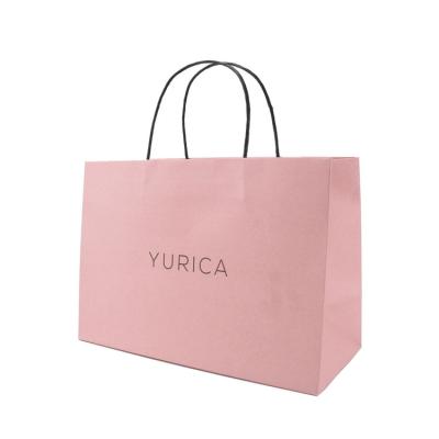 China Recyclable custom large pink/blue matte /glossy art paper bag for retail/chocolate/cookies packaging for sale