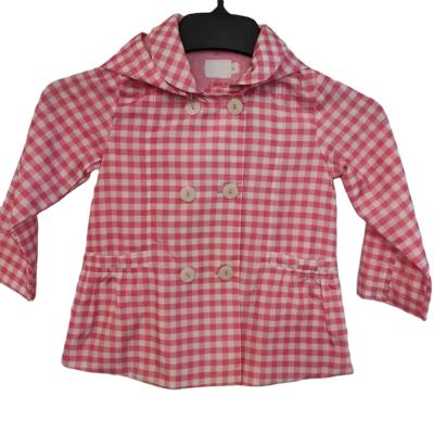 China Wholesale Customized Breathable Classic Casual Girls' Plaid Hooded Jacket Good Quality for sale