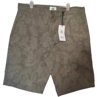 China Sustainable Style Men's Casual Organic Cotton Printed Leaf Shorts for sale