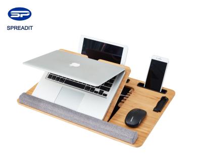 China Home Office Adjustable Lap Desk (Sized) for Laptop with Adjustable Angle Laptop Tray with Gray Cushion Portable for sale