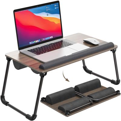 China (Size)Adjustable Lap Desk Computer Folding Desk Adjustable With Foldable Media Slot And Cup Holder Legs for sale