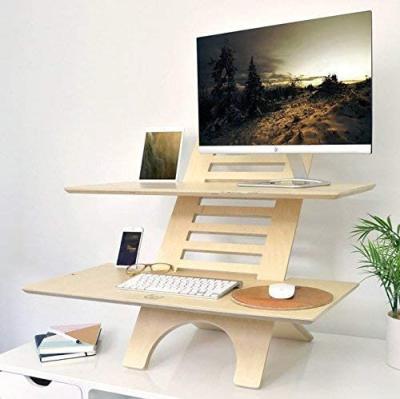 China Foldable (Height) Adjustable Wooden Monitor Stand Laptop Stand Two Tier Desk for sale