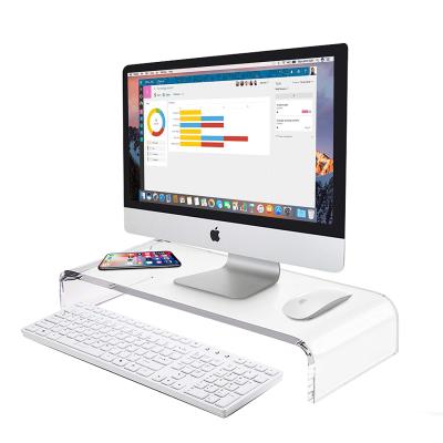 China Solid Acrylic Clear Printer Foldable Monitor Stand Laptop Riser Stand for sale