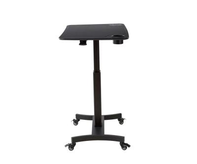 China Manual Standing (Height) Adjustable Desk with Wheels Rolling Across Desk with Refill Outlet and Pencil Cup for sale