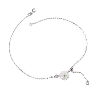 China Fashionable Silver Shape Jewelry Shell Daisy Anklet Flower Anklet Student Accessories Best Friends Adjustable Jewelry for sale