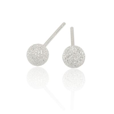 China cute 925 sterling silver outdoor minimal bijuteria matte small ball stud earring 3mm/4mm/5mm stud earrings for sale