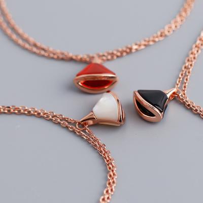 China TRENDY Mini Skirt Agate Bracelet Rose Gold Plated Bracelet Women Sterling Silver Charm Bracelet for sale