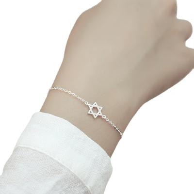 China FASHIONABLE simple hollow hexagram hamsa flying bracelet 925 sterling silver silver 925 bracelet charm bracelets for women for sale