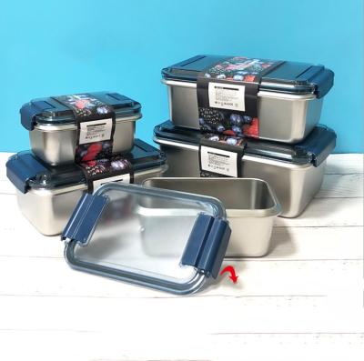 China 316 Stainless Steel Box Food Lunch Box Sustainable Fresh-Keeping Outside Sealed With Lid 600ml Bento Box for sale