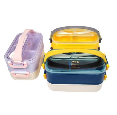 China Sustainable Lunch Box With Handle Multicolor Stainless Steel Kids Lunch Box Fashion Design Bento Lunch Box for sale