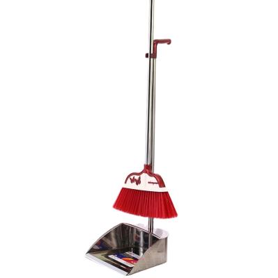 China Eco-friendly Folding Broom Dustpan Set Household Cleaning Tools Stainless Steel Dustpans Floor Cleaning Tools Dust Broom With Squeegee for sale