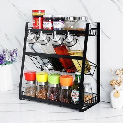 China Eco-friendly Storage Rack Shlves Kitchen Spice Rack Organizer Seasoning Holder Home Decoration for sale