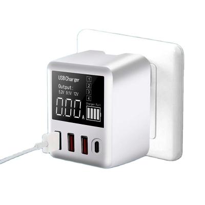 China Mobile Phone LED Display Fast Type C Usb/UK/AU/EU Wall Plug Qc3.0 Charging Travel Adapter 40w Quick Charger for sale