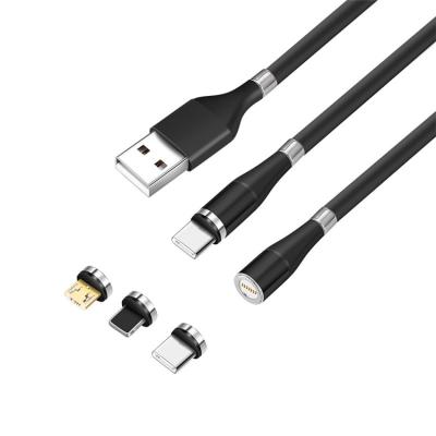 China For Android 2021 New Design SuperCalla/USB Magnetic Charging Cable Self-Winding Organizing Type Micro C Easy Coil 3 In 1 Charging Cable for sale