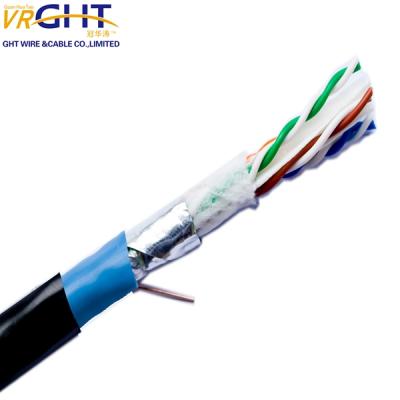 China 99.99% Bare Copper Outdoor Gray O.D., 6.0mm Cat 6 Ethernet FTP 0.57mmBC 23AWG Cable zu verkaufen