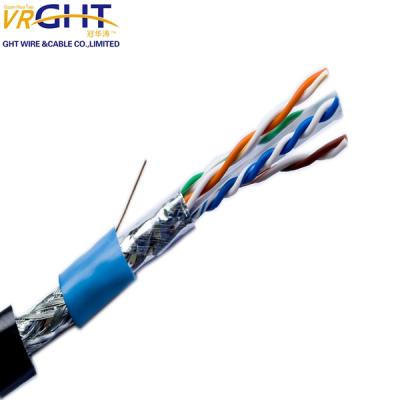 China 99.99% Bare Copper Outdoor Gray O.D., 6.0mm Cat 6 Ethernet SFTP 0.57mmBC 23AWG Cable for sale