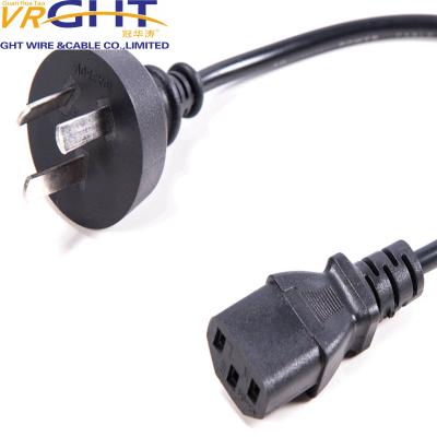 China High Quality Pure Copper Female Computer Conductor Black PVC AC Cord Cable 3pin Power Cord Female Connector for sale