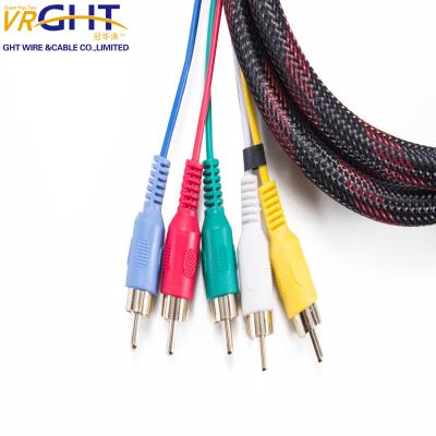 China TV Cables for PS4 / Projector / TV / PC 2k / 4k 3D HDTV to 5 RCA Cable Braiding for sale