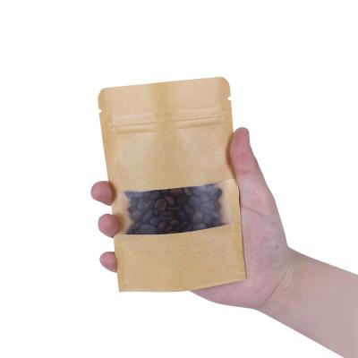 China Food Packaging Zipper Flat Bottom Tea Packaging Moisture Proof Biodegradable Paper Pouch, Custom Printed Compostable Kraft Paper Coffee Bag With Valve for sale