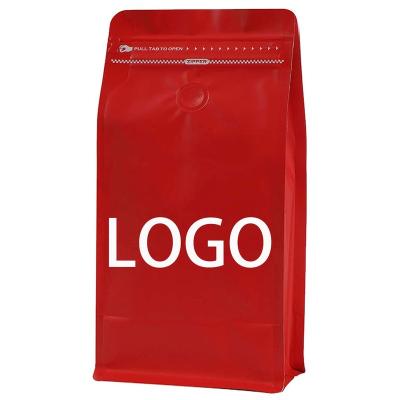 China 4 Sides Eight Sides Seal Flat Bottom Snacks Mylar Packaging Recyclable Moisture Proof Side Stand Up Zip Lock Coffee Bag With Valve And Zipper for sale