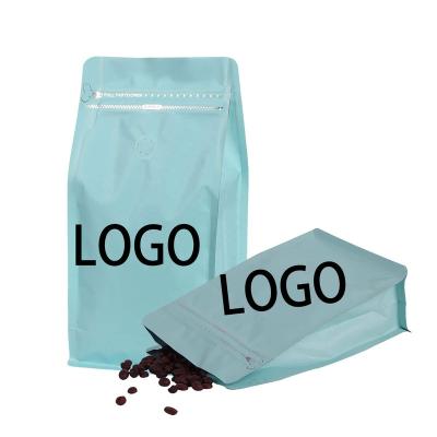 China Professional Custom Biodegradable Moisture Proof Aluminum Foil Ziplock Pouch Bag Stand Up Packaging Matt Coffee Bag With Valve Resealable Pouch for sale