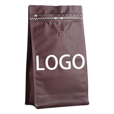 China Competitive Price Packaging 250grm 250g Flat Bottom Moisture Proof Custom Organic Pla Coffee Bio Degradable Packaging Bags With Valve And Zipper for sale