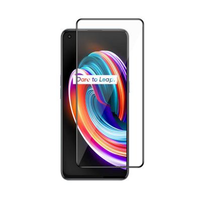 China 2021 Hot Selling Mobile Phone Products Full Screen Silk Tempered Glass For Realme Q3 Pro Screen Protector for sale