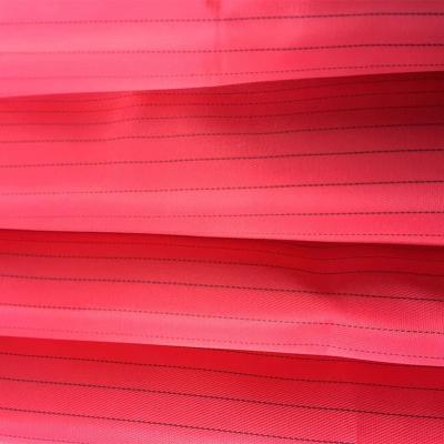 China Conductive poly twill fabric waterproof striped polyester lining fabrics for isolation apparel insole workwear for sale