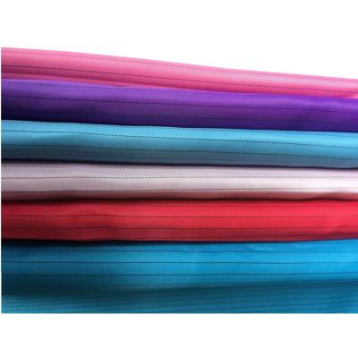 China Stripe Waterproof Antistatic Conductive Fabric Poly Twill Striping Fabric 100% Polyester Fabric for sale