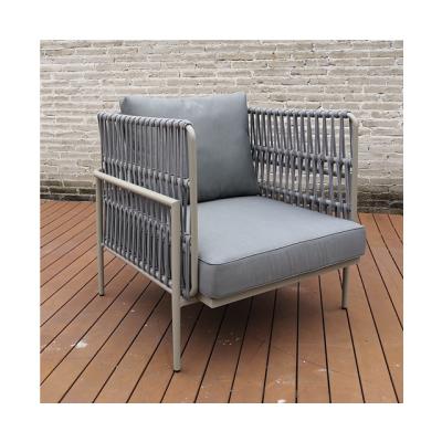 China Modern Factory Price Luxury Outdoor Metal Rope Woven Dining Chair Lounge Furniture for sale