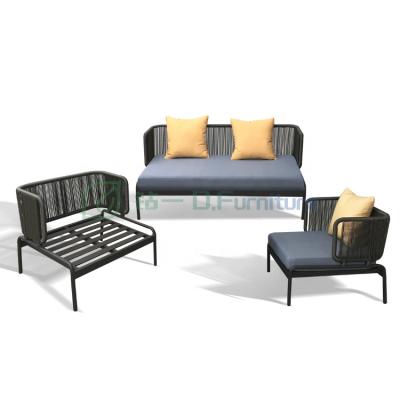 China Outdoor PE Rattan Weather Furniture Wicker Sofa Garden Sofa Outdoor Sitting Furniture for sale