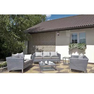 China UV-resistant new style european outdoor garden furniture set rattan sofa / black rattan furniture sofas for sale