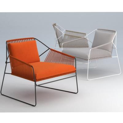 China Concise Style Fashion Style Chair Balcony Patio Cafe Furniture Dining Outdoor Lovely Garden Rope Weaving Chairs for sale