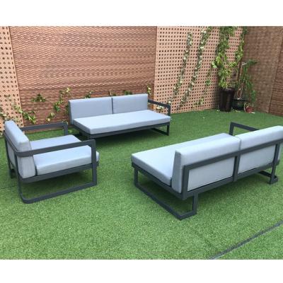 China Modern Designs Furniture Outdoor Garden Aluminum Rope Sofa Set Fabric Hotel Furniture for sale