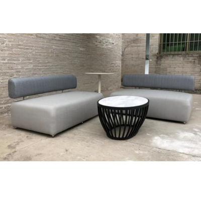 China Modern Design Hotel Waterproof Pool Cloth Aluminum Outdoor Garden Furniture L Shape Sofa Set for sale