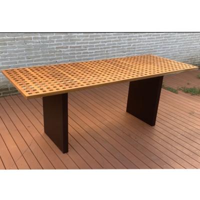 China Modern Luxury Villa Wood All Weather Garden Top Hotel Dining Table Furniture State Teak Long Table 2.0/2.4/2.8/3.0m for sale