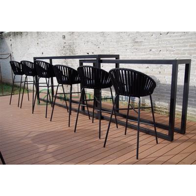 China New Style Balcony Bar Rope Bar Chairs And Loung UV-Resistant Aluminum Outdoor Furniture Woven Table for sale