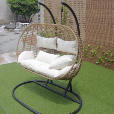 China UV-resistant french style high quality aluminum pe rattan outdoor swing sofa for sale