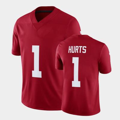 China Breathable College Football Jerseys Jalen Hurts #1 Stitched Mens Uniform Top Shirts Sublimated Factory Outlets for sale