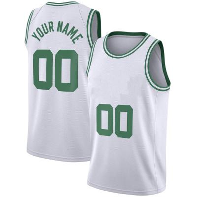 China Breathable Basketball Tank Tops Stitched Black Green Custom Shirts Printing Tank Top Free Shipping for sale