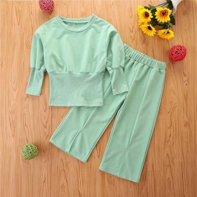 China New Breathable Kids Girl Clothes Baby Set Long Sleeve Shirt Pants Loose Outfit 2pcs Baby Clothes Set for sale