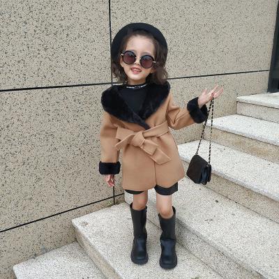 China QUICK DRY Toddler Kids Autumn Winter Children Coats Woolen Outwear Jackets With Belt for sale