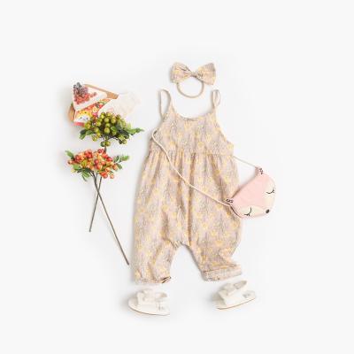 China Floral Baby Girl Romper Jumpsuits Summer Newborn Infant Sleeveless Girl's Floral Rompers for sale