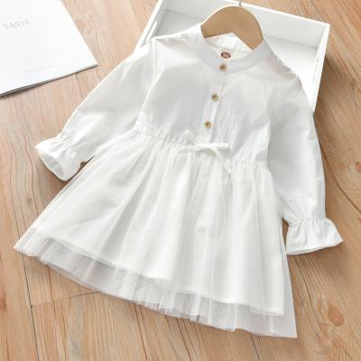 China Spring Autumn Kids Baby Fashion Breathable Clothes Sheath Long Neck Round Shirt Lace Dress Quilting Princess Dress for sale